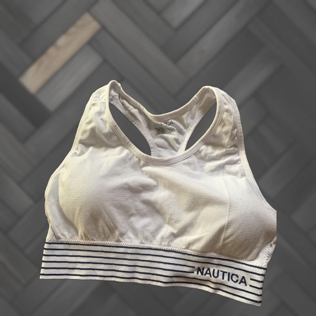 Nautica Nautica Sports Bra / White Striped One Piece Seamless Removable Pads L Size ONE SIZE - 1 Thumbnail