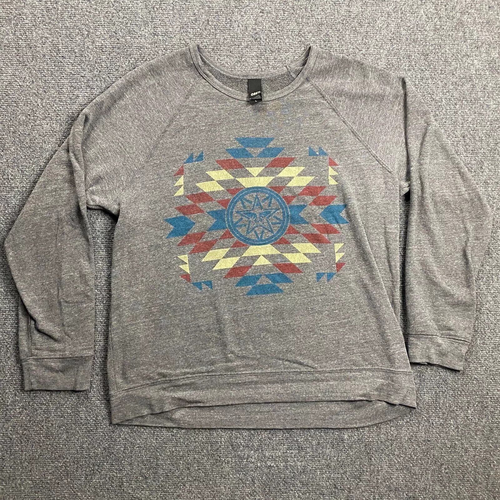 Obey Obey Sweatshirt Women's Large Gray Pullover Aztec Polyester Size L / US 10 / IT 46 - 1 Thumbnail