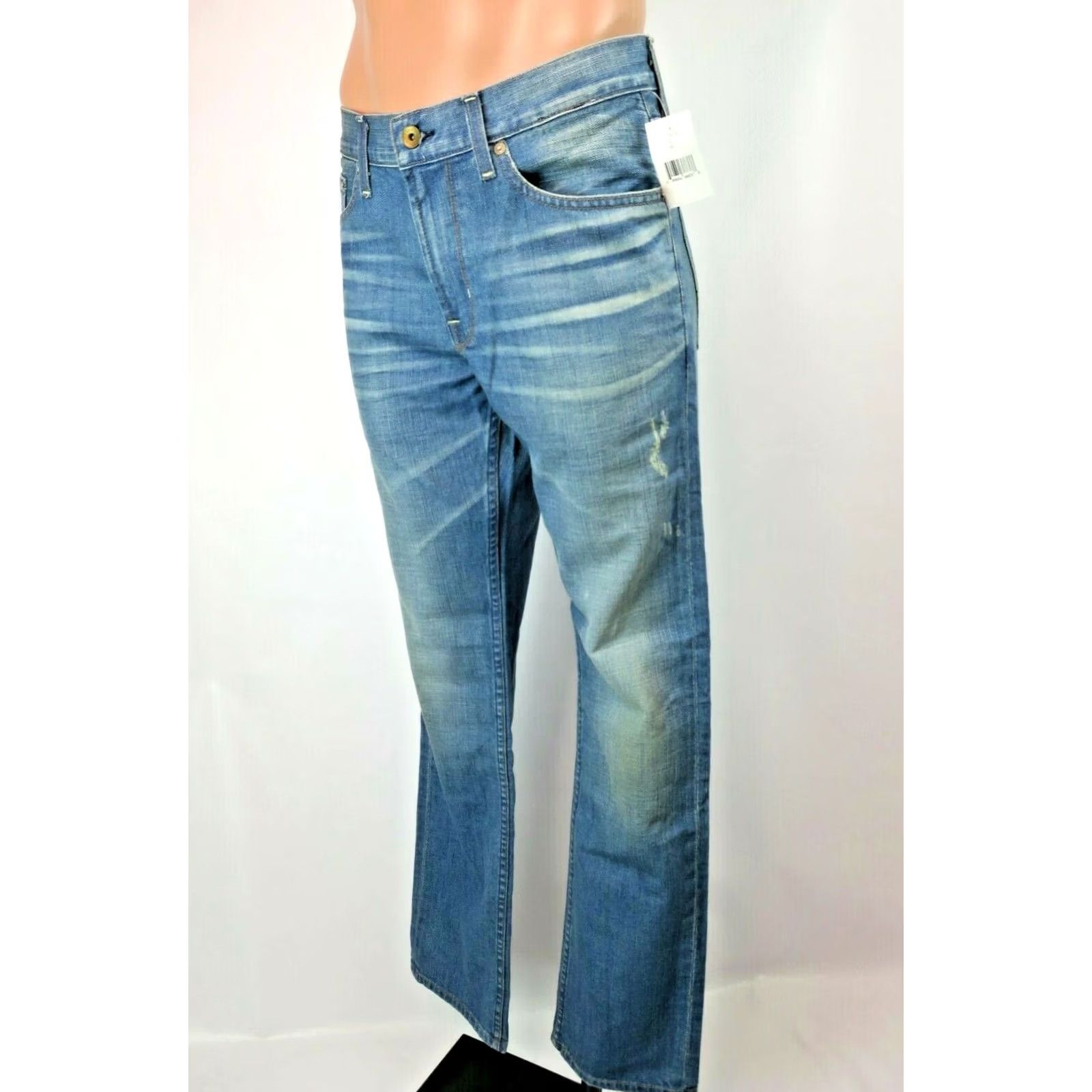 Denime BIG STAR Division Straight Jeans Men 32 Regular Inseam 32 Light Distressed Denim Wash Blue NWT Stars Theme Denim NWT Mens Jeans Size US 32 / EU 48 - 5 Thumbnail