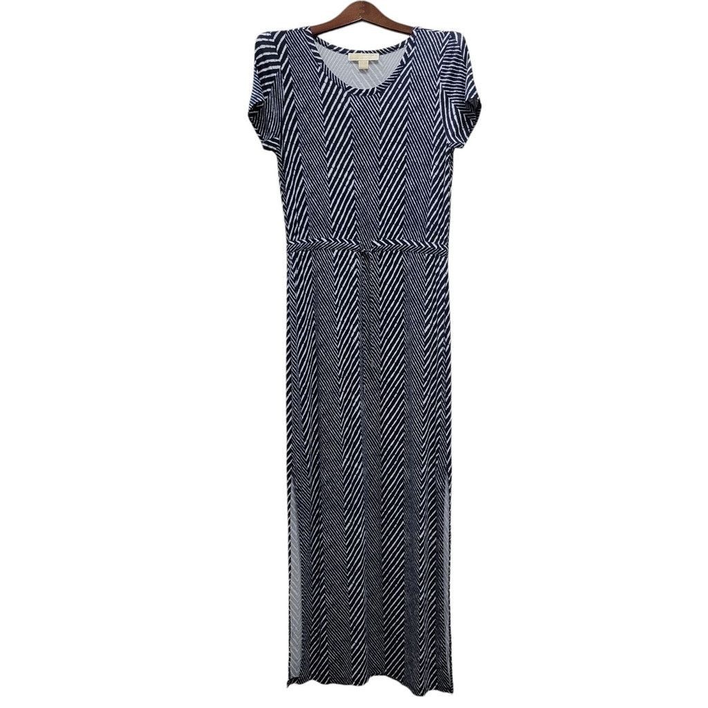 Michael Kors Michael Kors Women's Short Sleeves Blue Stripes Side Slit Size XS / US 0-2 / IT 36-38 - 2 Thumbnail