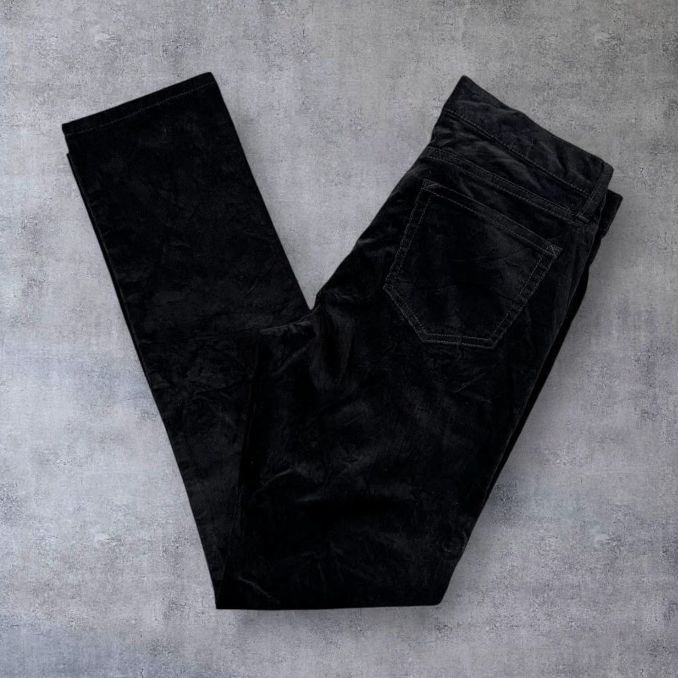 Vintage Joe Fresh Slim Fit Low Rise Black Corduroy Trousers Womens UK 8/29 W33 Corduroy Jeans Skinny 90s? Size 30" / US 8 / IT 44 - 2 Thumbnail