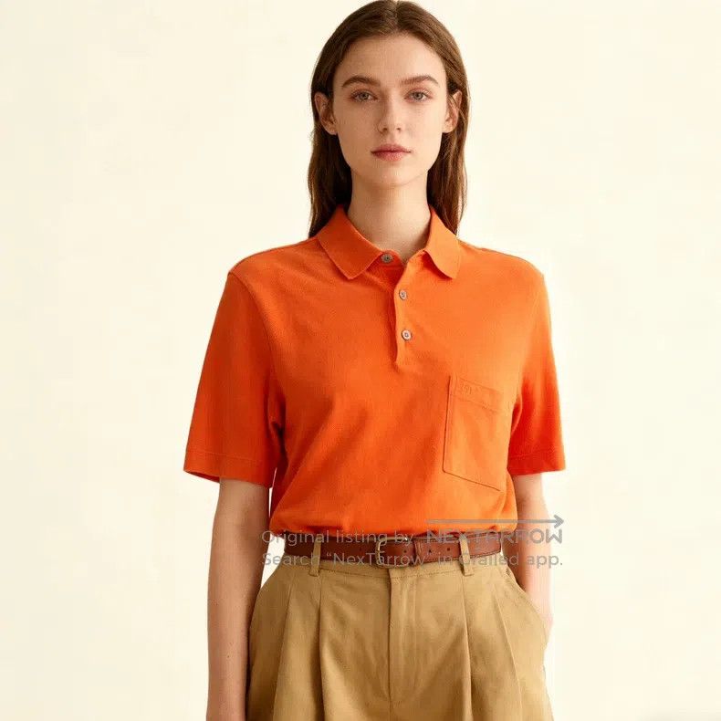 Hermes Hermes Orange Knit Polo Shirt Size M / US 6-8 / IT 42-44 - 3 Thumbnail