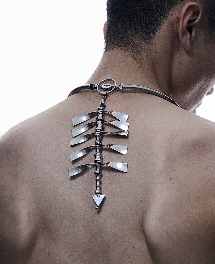 Japanese Brand × Vintage Ultra Spine Alloy Cyberpunk Necklace Size ONE SIZE - 3 Thumbnail