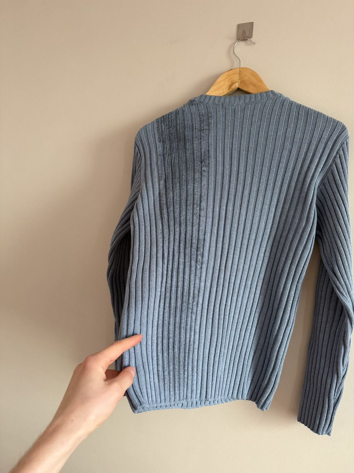 Vintage Ribbed Knit Sweater Faded Graphic Slim Fit Size US S / EU 44-46 / 1 - 6 Thumbnail