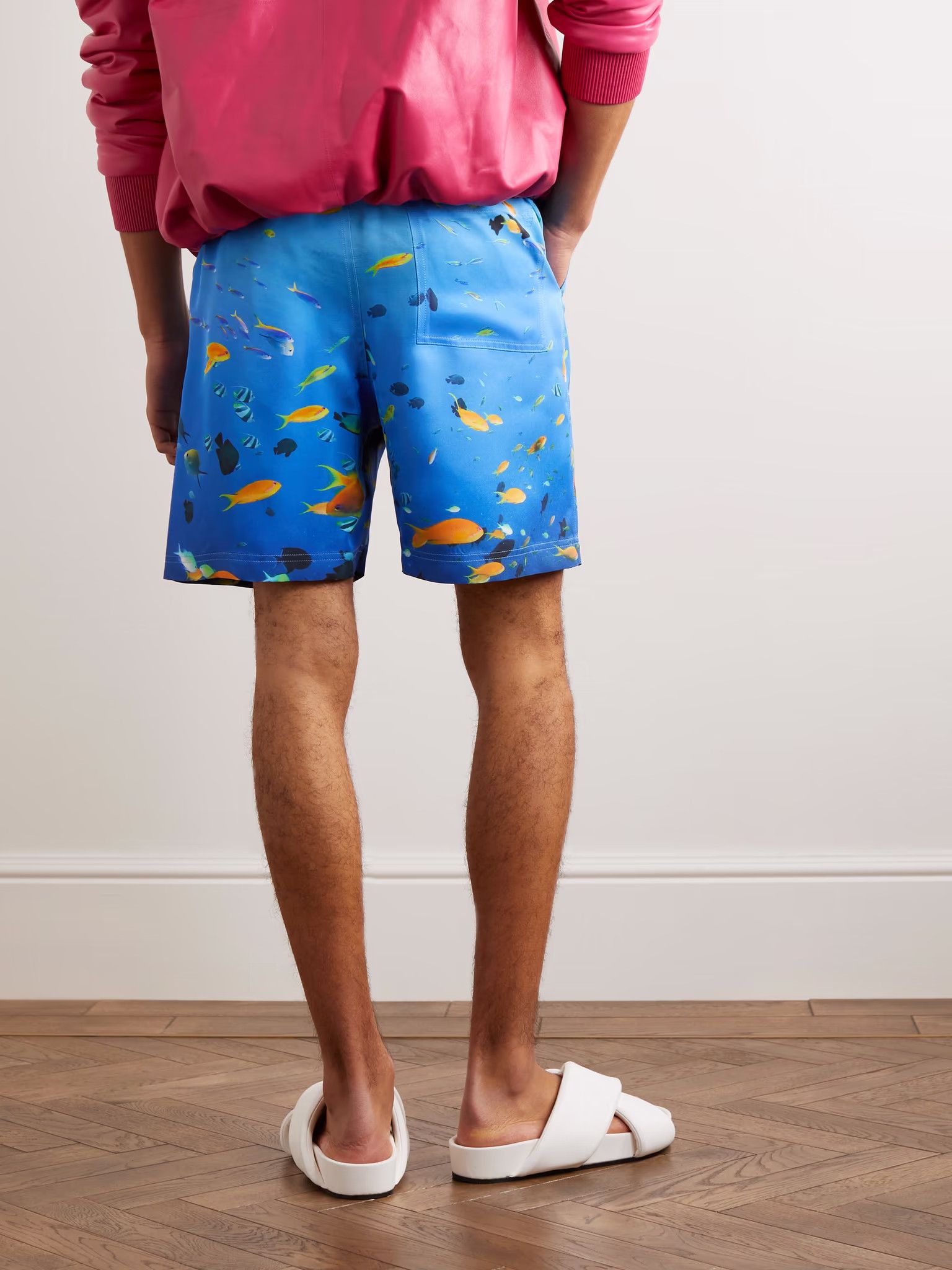 Loewe Straight-Leg 100% Silk Aquarium Print Shorts Size US 32 / EU 48 - 3 Thumbnail