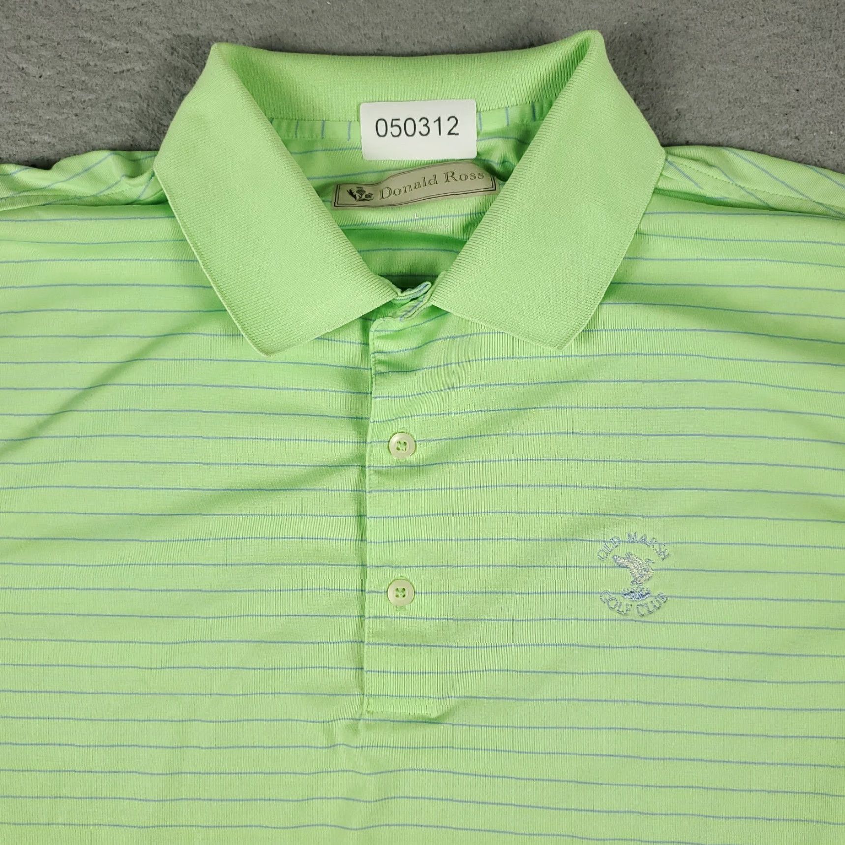 Vintage Donald Ross Polo Shirt Mens Large Green Striped Short Sleeve Collared Button Regular Size US L / EU 52-54 / 3 - 2 Thumbnail