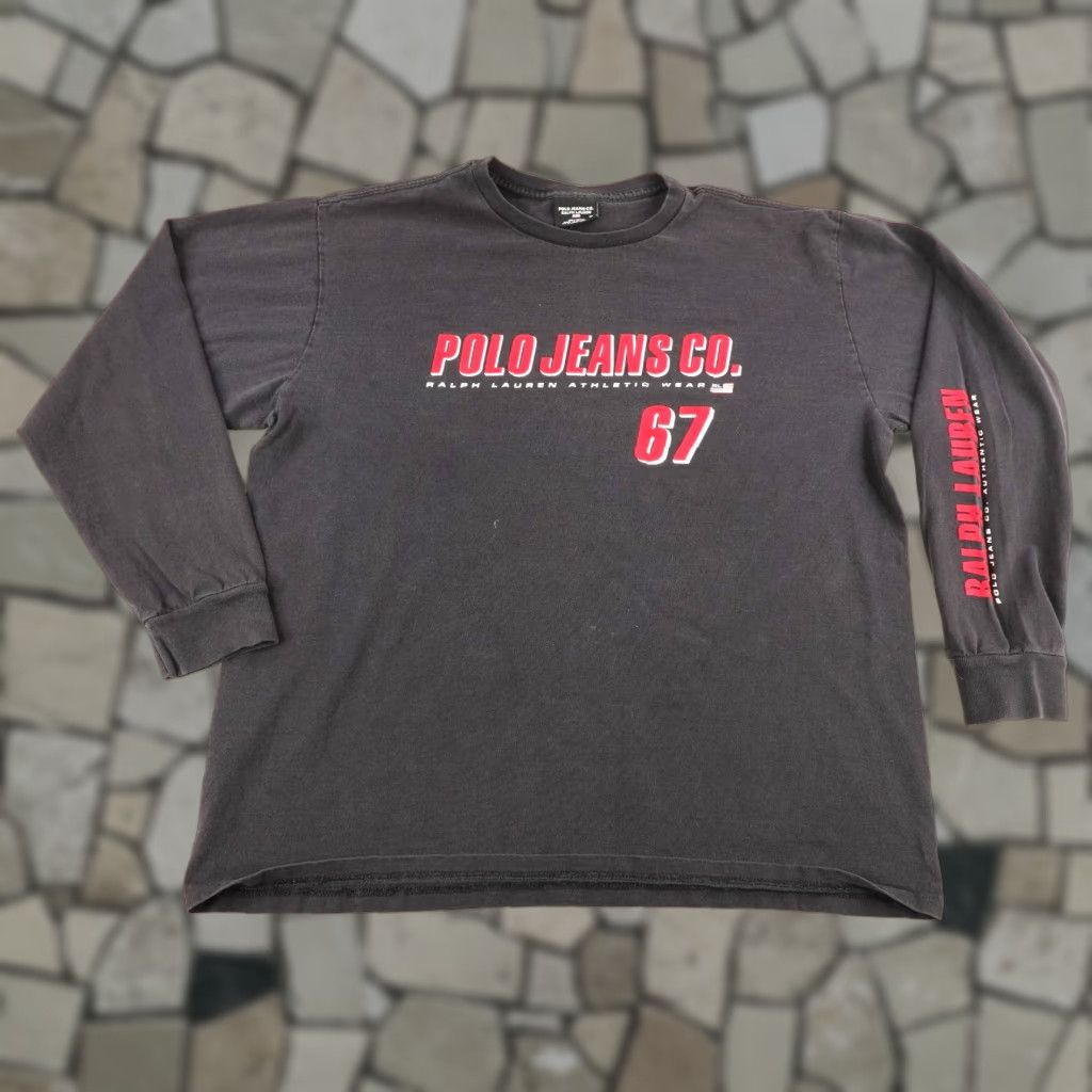 Ralph Lauren VINTAGE Ralph Lauren Graphic Print Shirt Mens XL Black Long Sleeve Crew Y2K Outdoor Size US XL / EU 56 / 4 - 1 Thumbnail