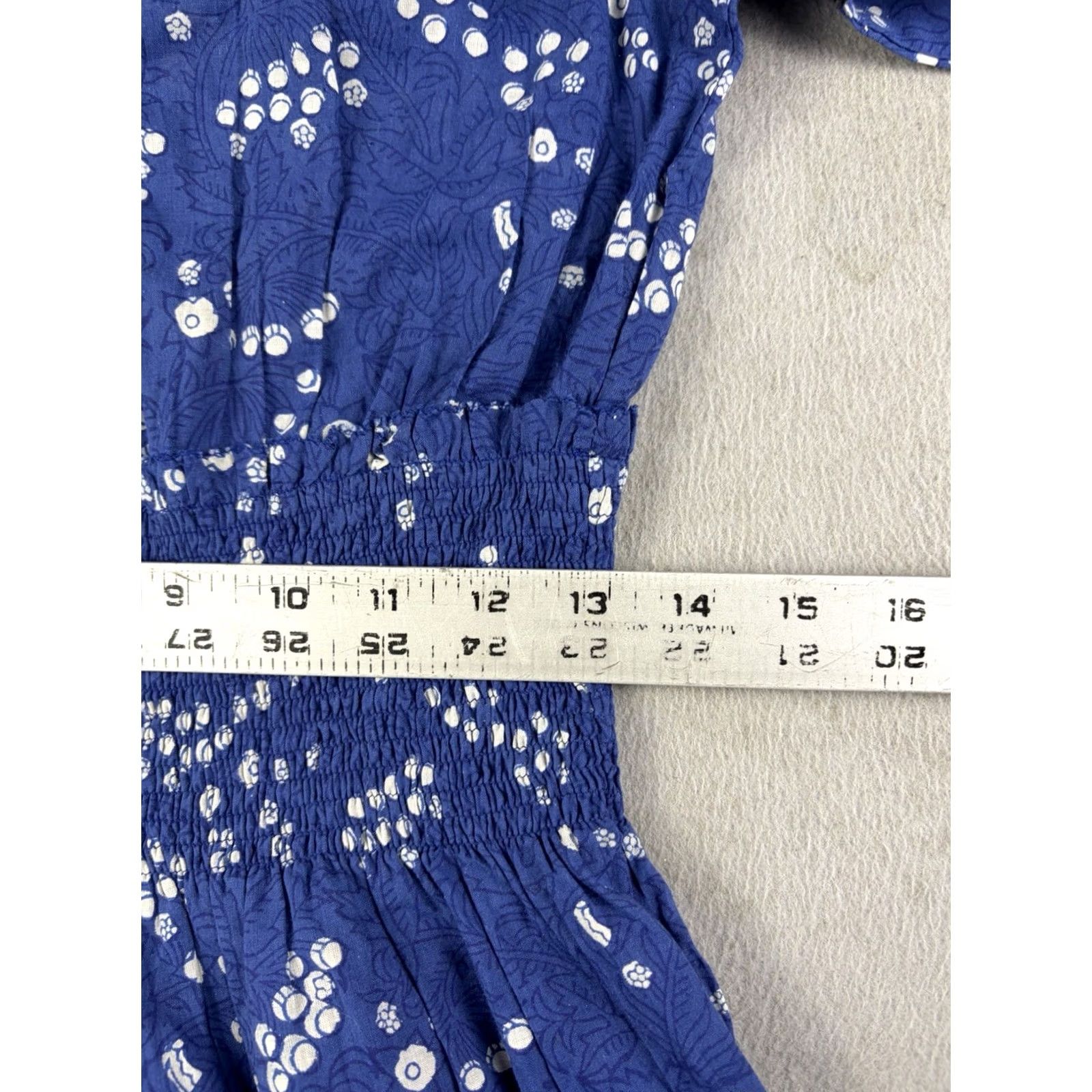 Apiece Apart Apiece Apart Dress La Ventura Mini Dress Womens S Blue Smoked Waist Boho Spots Puff Sleeve Round Neck Button Short Vintage No Size S / US 4 / IT 40 - 7 Thumbnail