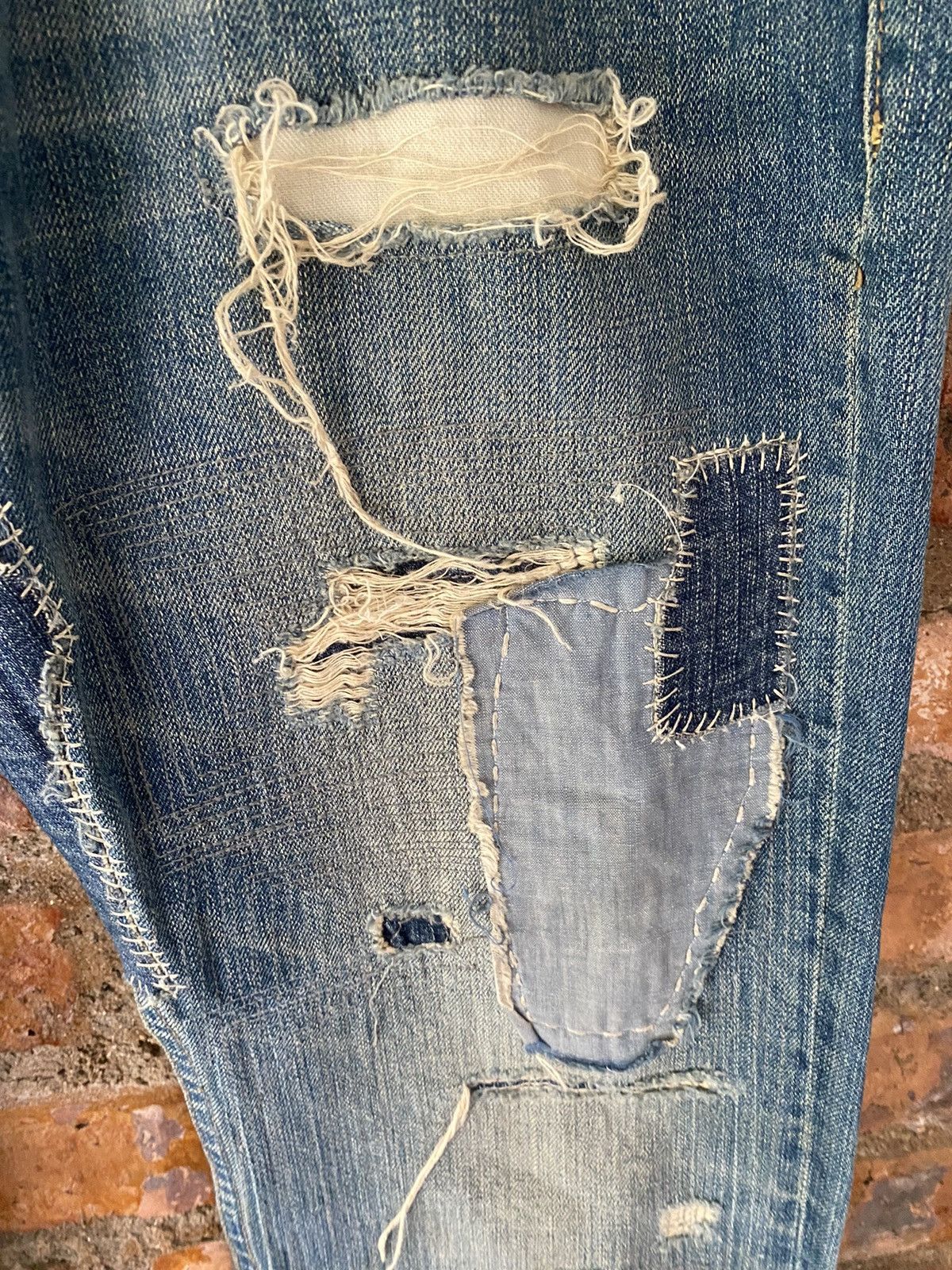 Fadeless 2000s Fadedless Japan patchwork distresses denim Size US 32 / EU 48 - 8 Thumbnail