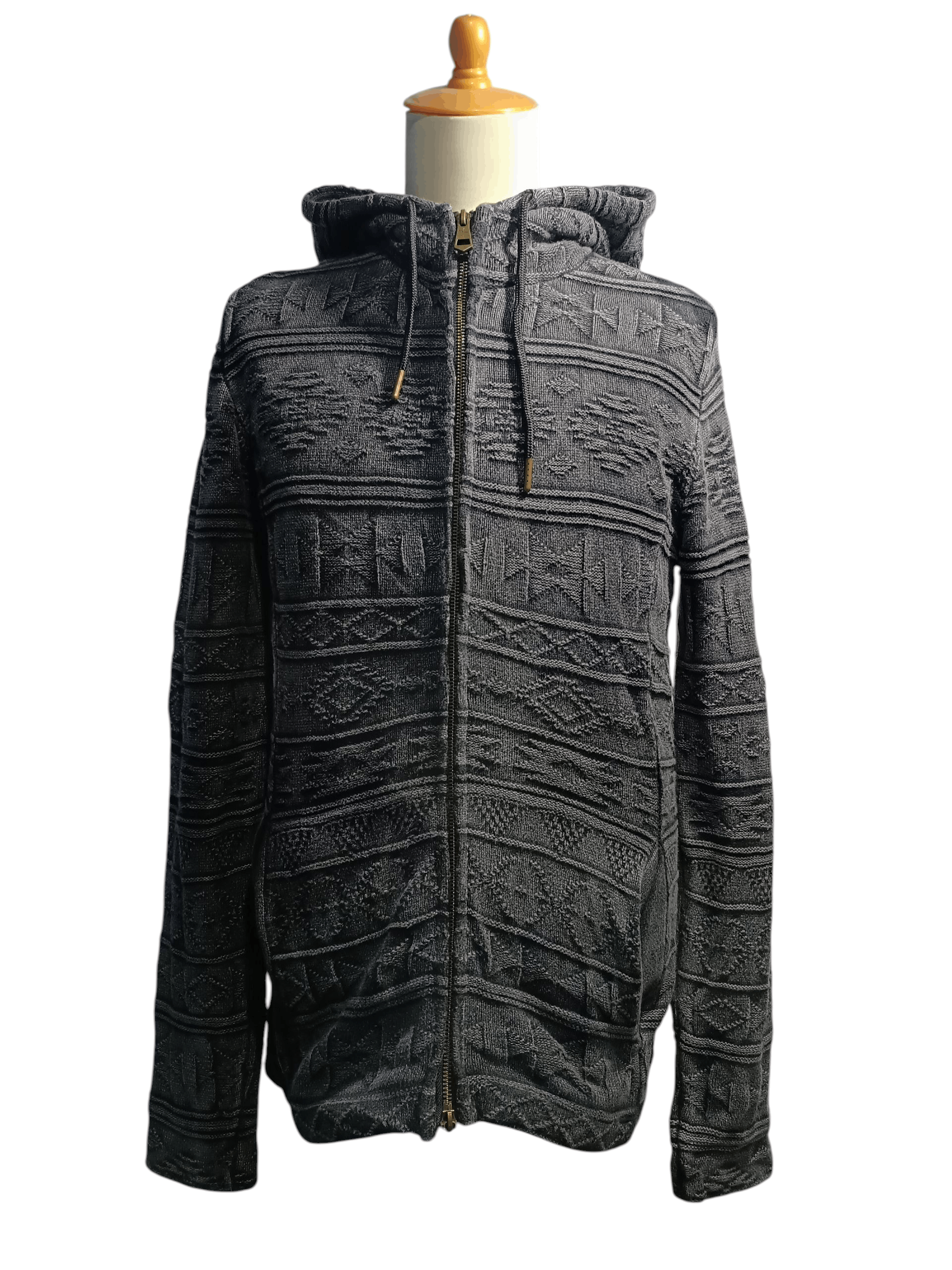 Japanese Brand 1PIU1UGUALE3 Relax Ortega pattern knit hoodie Size US M / EU 48-50 / 2 - 1 Thumbnail