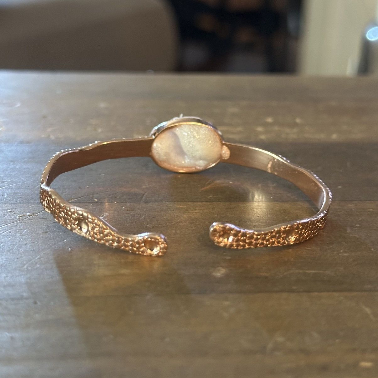 Other Rose gold rose quartz cuff bangle bracelet Size ONE SIZE - 6 Thumbnail