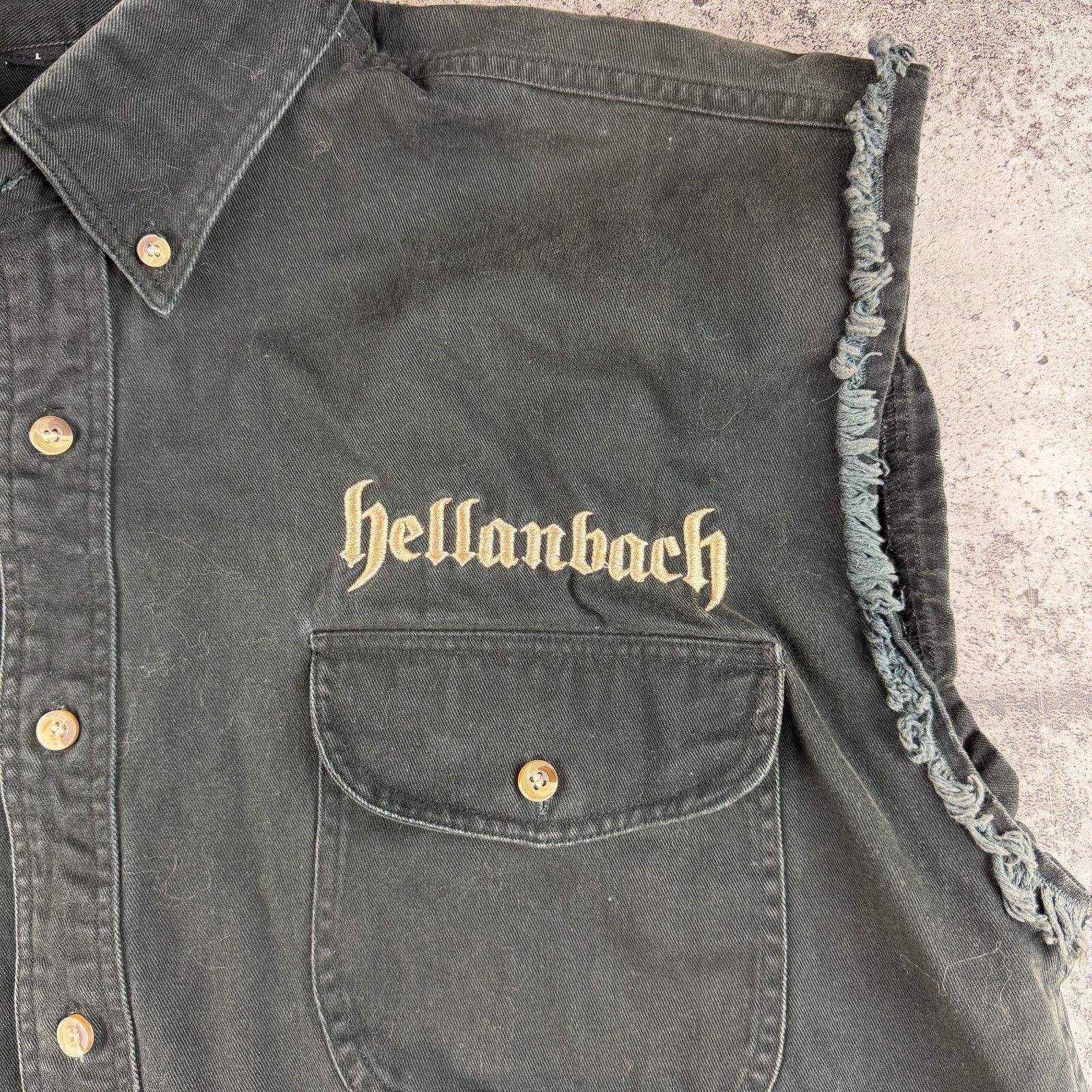 Vintage Y2K Skull & Flames Biker Vest Hellenbach Motorcycle Vest Lrg Size US L / EU 52-54 / 3 - 3 Thumbnail