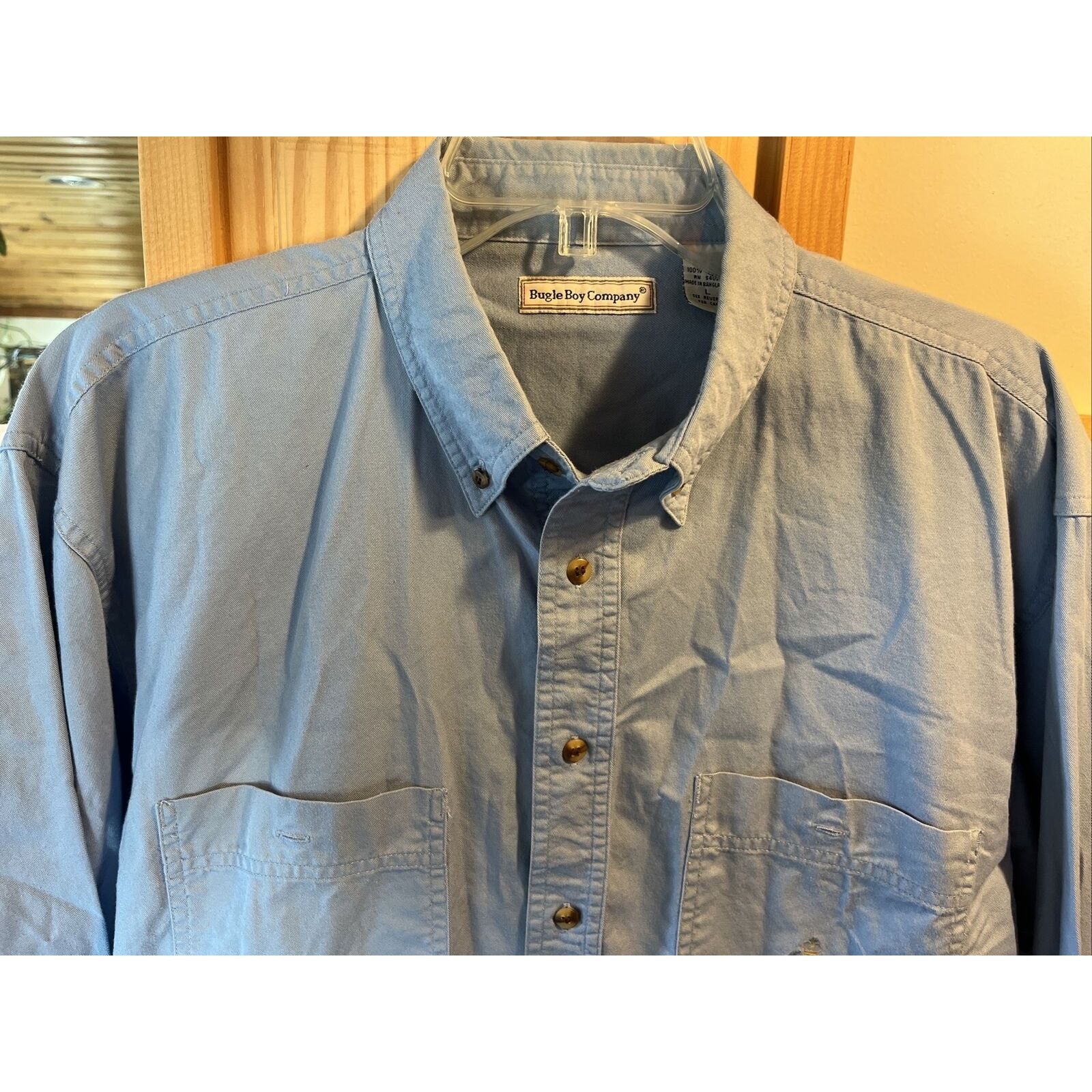 Bugle Boy Bugle Boy Company Vintage Men’s L Blue Button Cotton Shirt Size US L / EU 52-54 / 3 - 4 Thumbnail