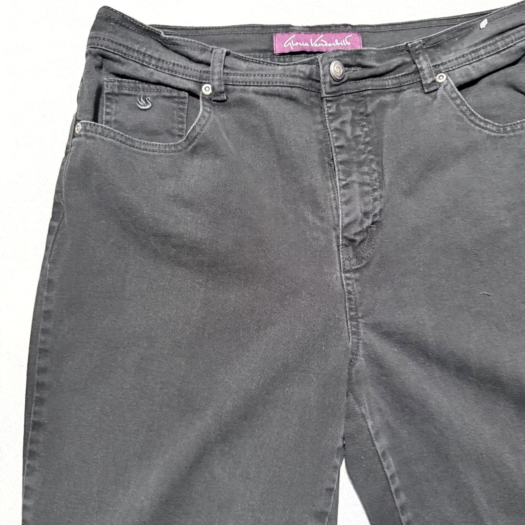 Gloria Vanderbilt Gloria Vanderbilt Amanda Jeans Women Black Denim Zip-Fly Straight-Leg - 12 Size 34" / US 12 / IT 48 - 2 Thumbnail