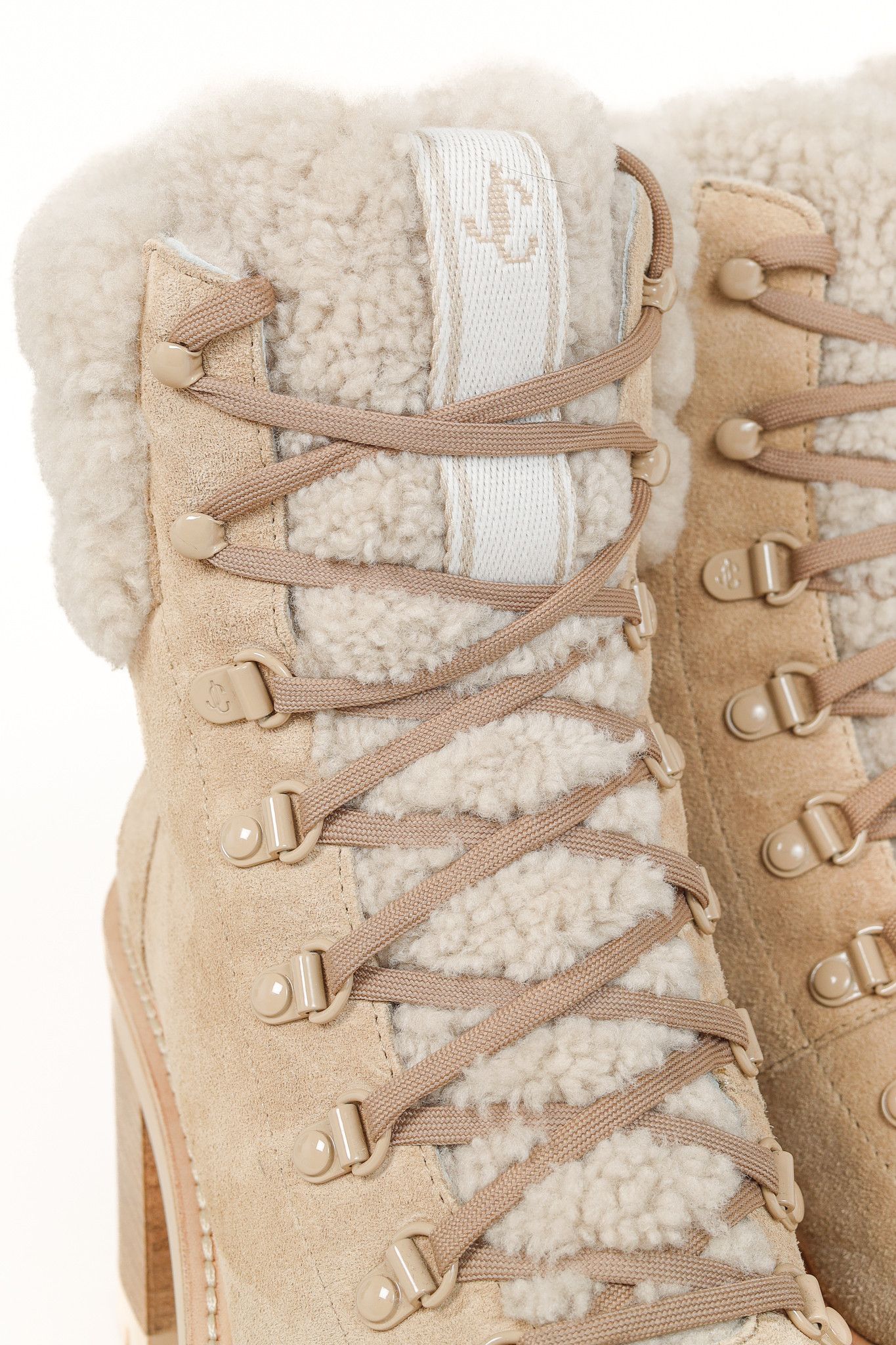 Jimmy Choo Jimmy Choo Eshe Stucco Suede Flat Shearling Hiking Boots Size US 8.5 / IT 38.5 - 7 Thumbnail