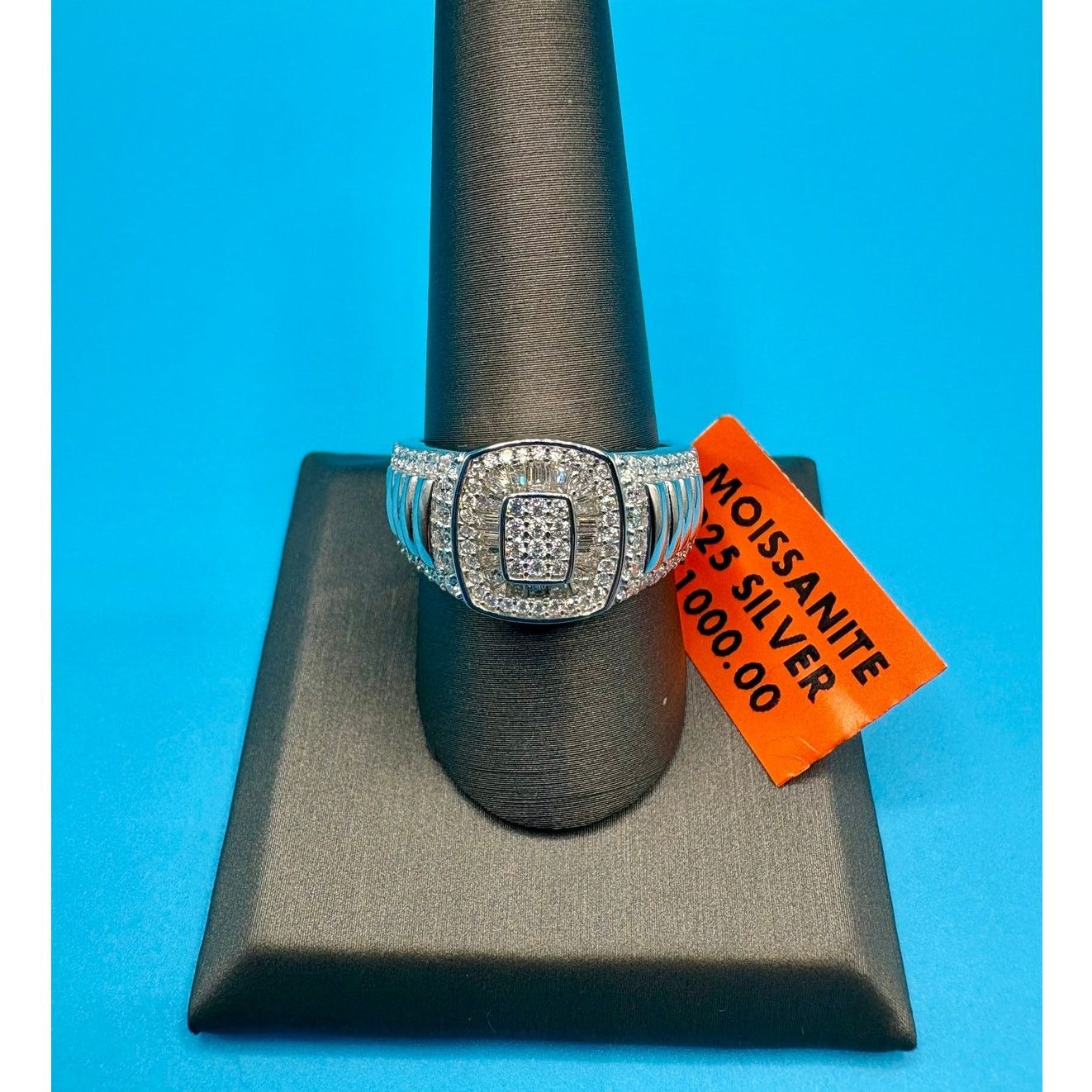 Jewelry 3CTW Moissanite in Stamped 925 Silver - Men's Sz. 10 - NWT Size ONE SIZE - 1 Thumbnail