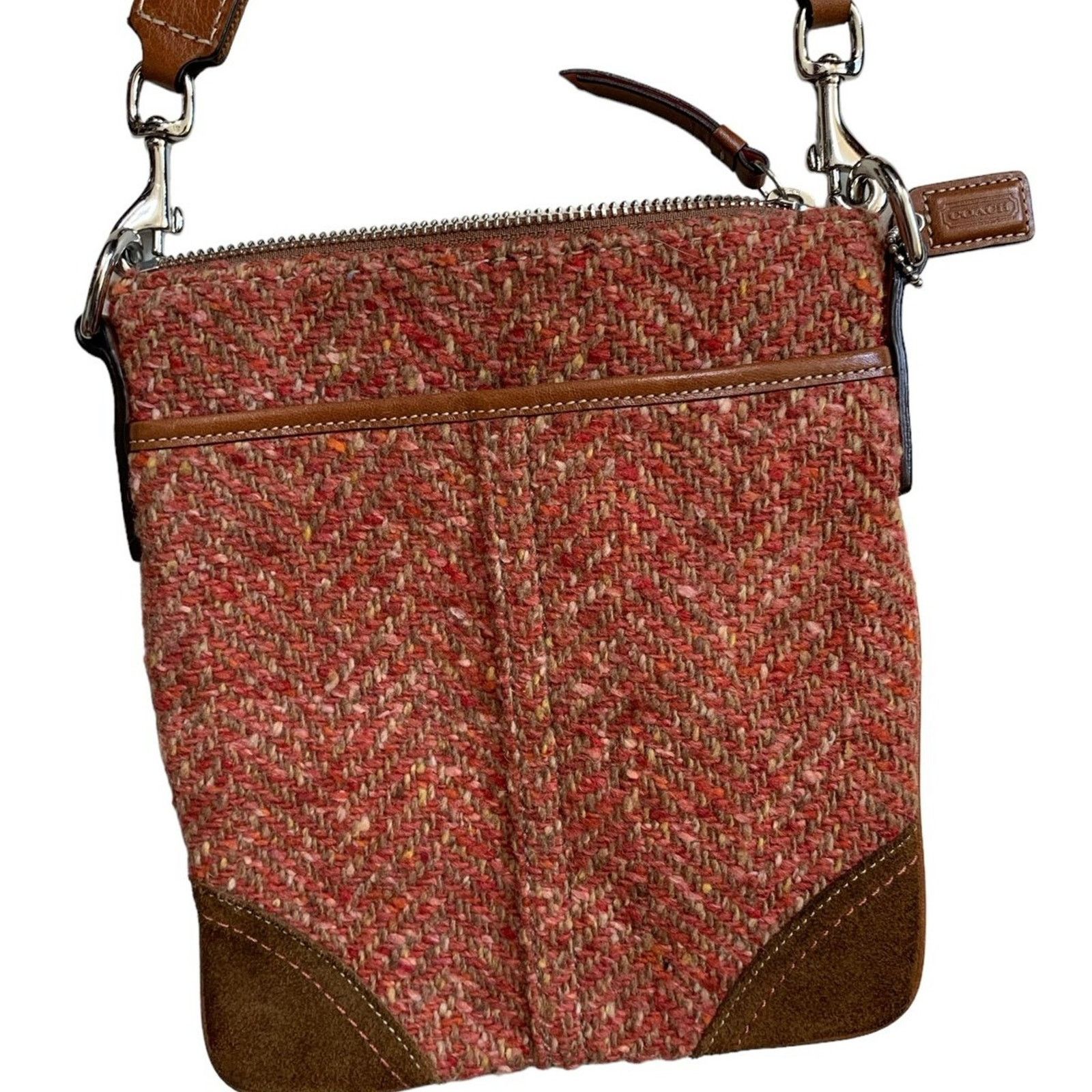 Coach Coach Kitt Crossbody Messenger weed Wool Suede Leather Trim Size ONE SIZE - 1 Thumbnail
