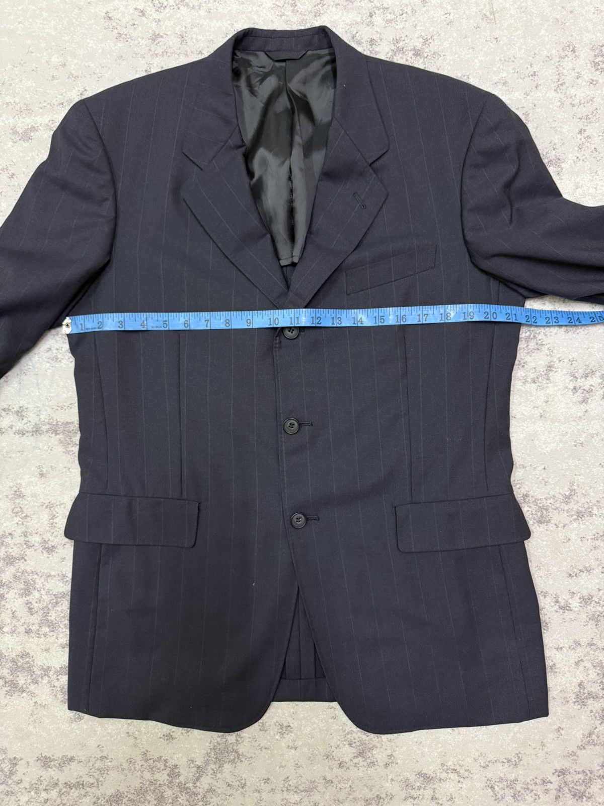 Yohji Yamamoto A.A.R Yohji Yamamoto Durban Dark Blue Stripe Blazzer Size US M / EU 48-50 / 2 - 18 Thumbnail