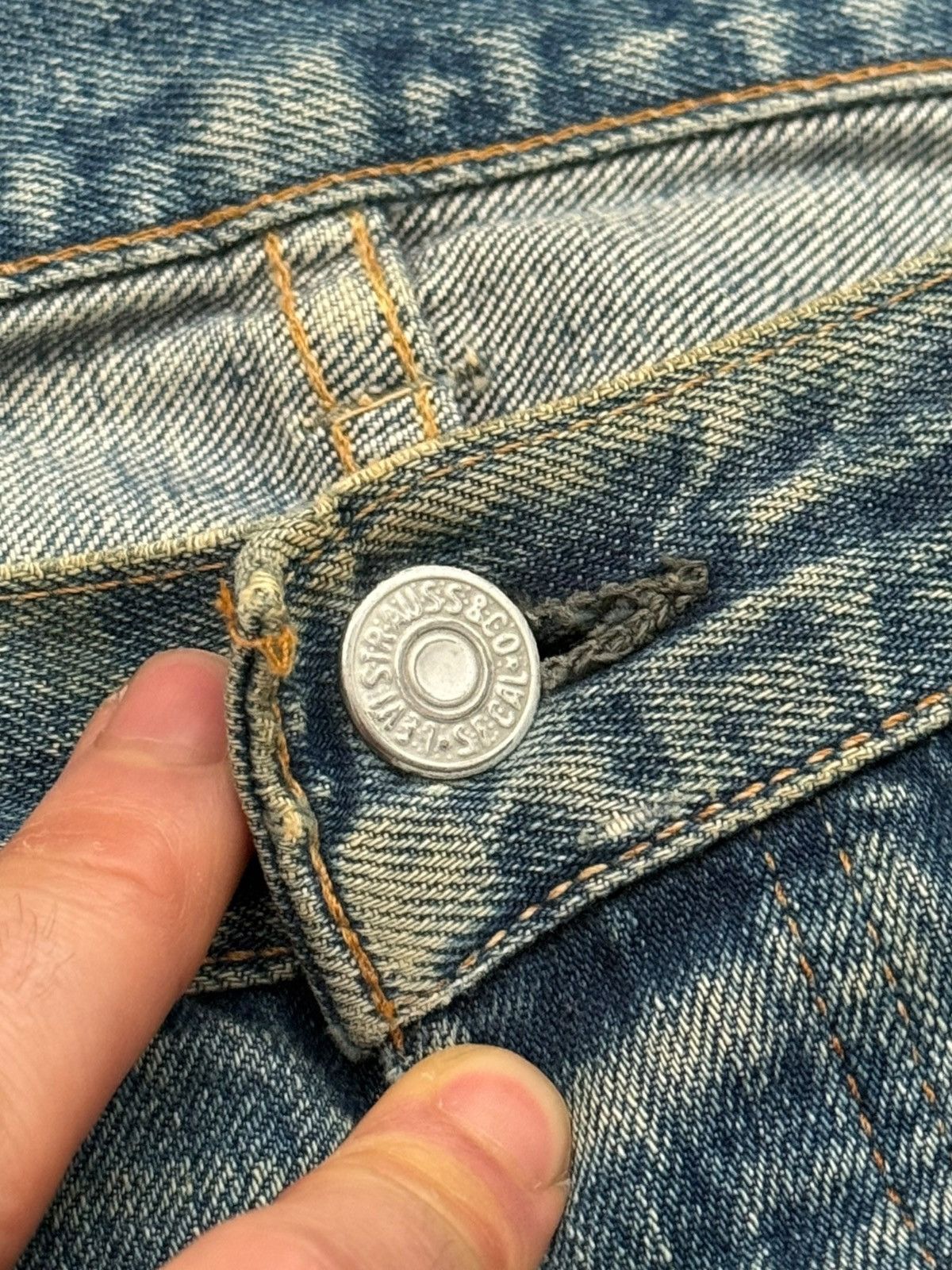Levi's RARE OG 1960’s Big E Levi’s 501 Oil Splash Selvedge Denim Size US 38 / EU 54 - 8 Thumbnail