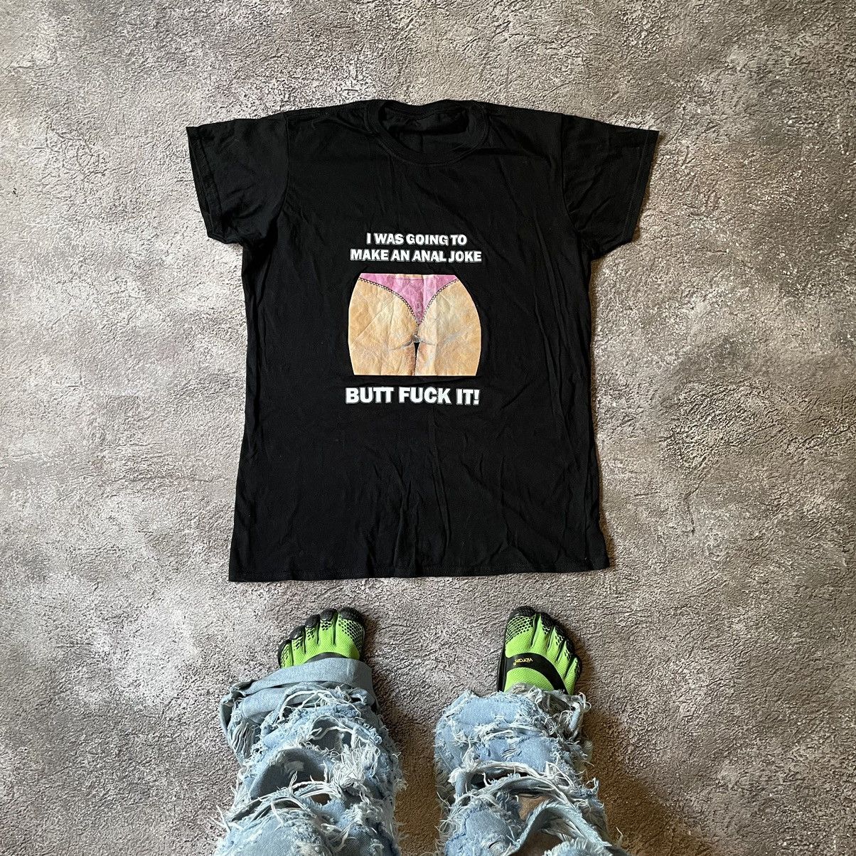 Vintage Vintage Y2K Graphic Tee Funny Crude Print Streetwear Baggy M Size US M / EU 48-50 / 2 - 1 Thumbnail