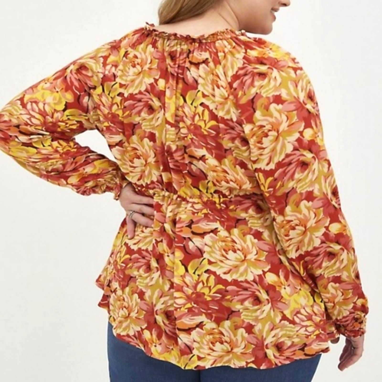 Torrid TORRID ☆ AUTUMN COLORS ☆ TAJ NECK BLOUSE 5x ☆ NWT Size 4XL / US 24-26 - 10 Thumbnail