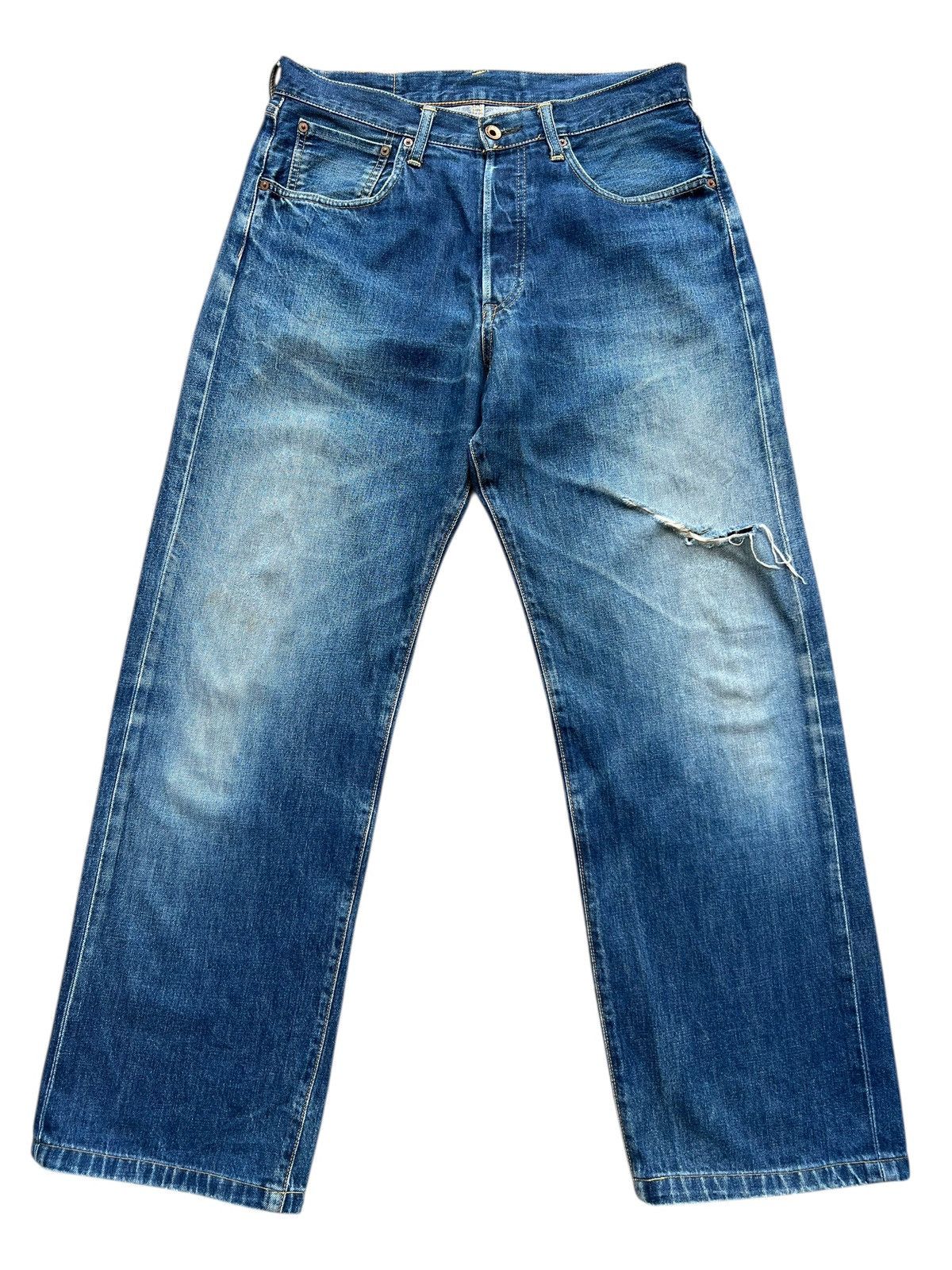 Edwin Vintage Edwin 505 Distressed Baggy Denim Jeans 33x30 Size US 33 - 2 Thumbnail