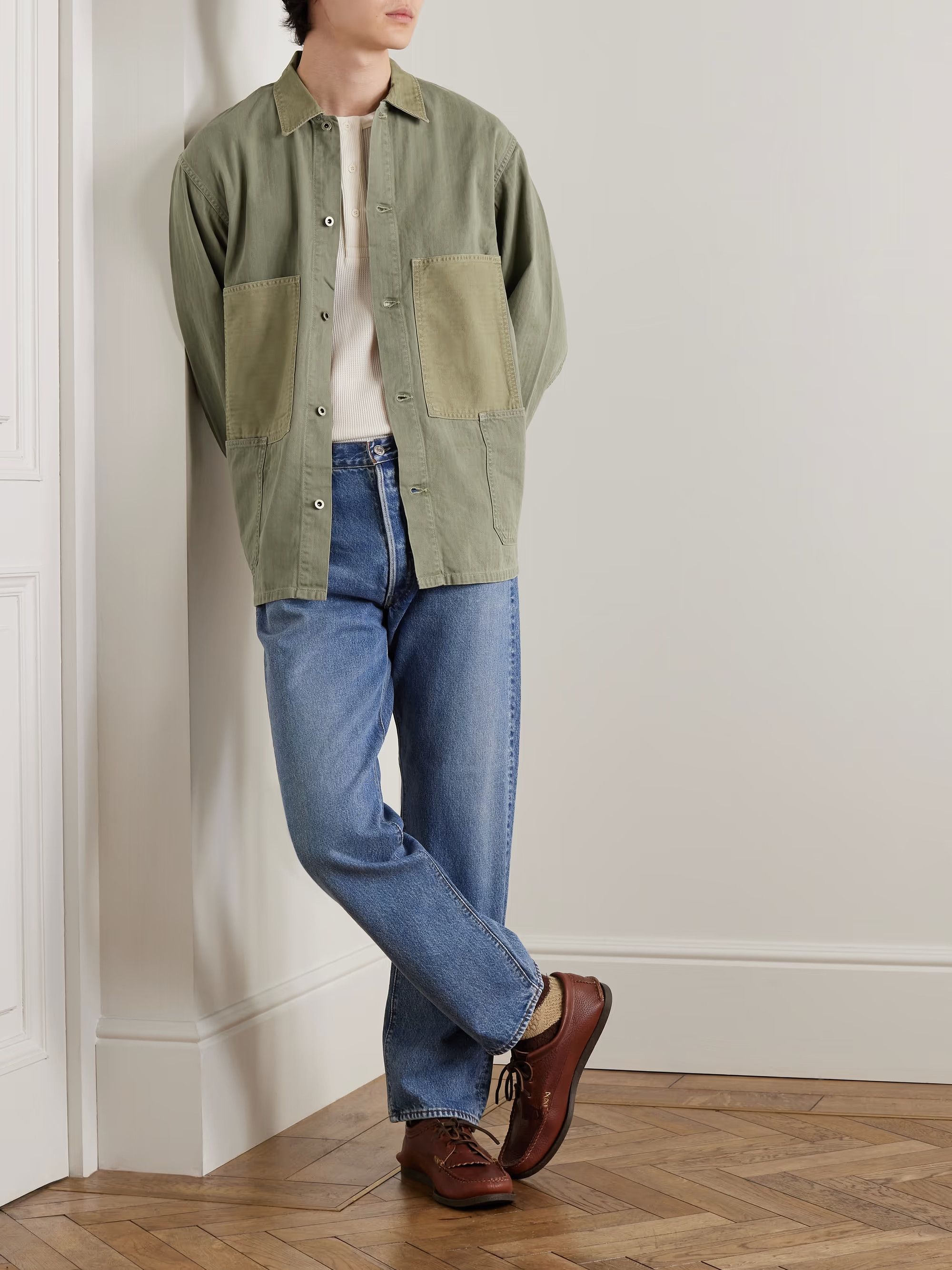 Orslow 💚 Orslow Herringbone Utility Coverall Jacket Green NEW Size US L / EU 52-54 / 3 - 2 Thumbnail