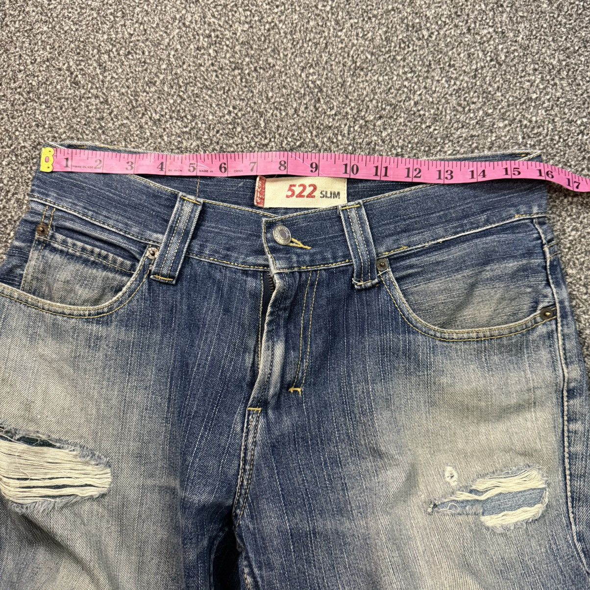 Beauty Beast 🔥🇯🇵 Japanese Distressed Levis 522 Slim Thrashed Pant Size 32" / US 10 / IT 46 - 13 Thumbnail