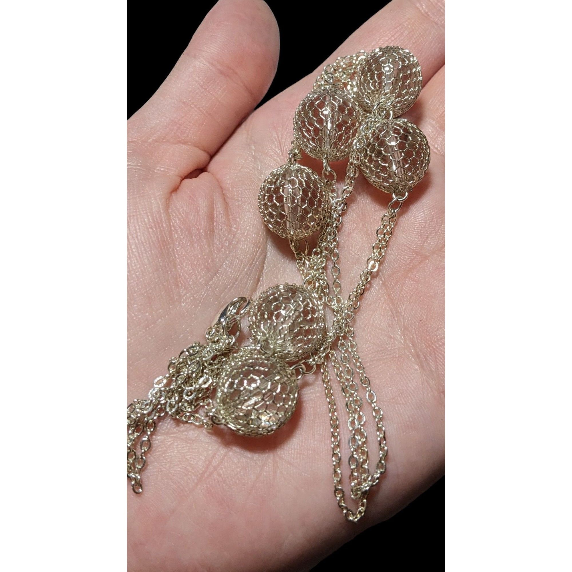 Other Bright Silver Mesh Ball Double Chain Necklace Size ONE SIZE - 4 Thumbnail