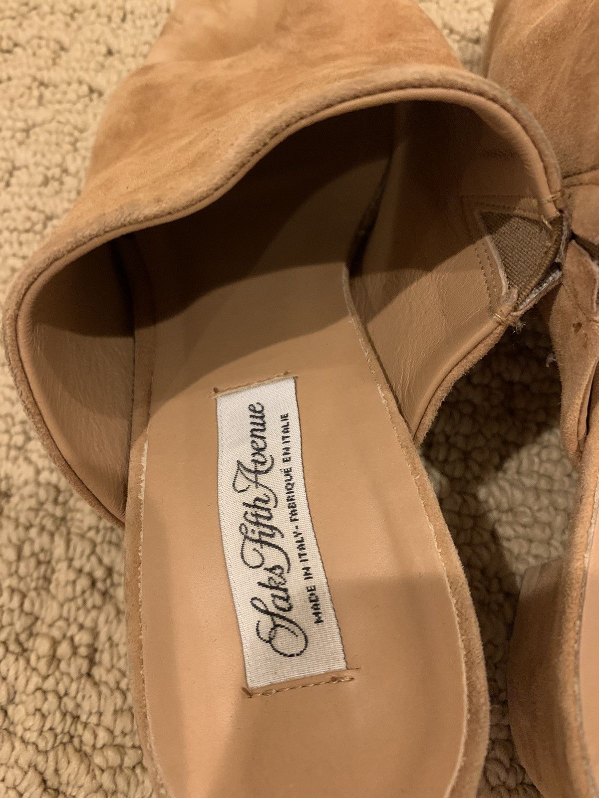 Saks Fifth Avenue Made in Italy Leather Platform Sandals Size 6 Size US 6 / IT 36 - 5 Thumbnail