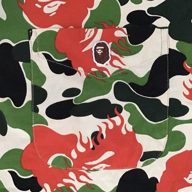 Bape BAPE Fire camo shirt a bathing ape flame NIGO Size US M / EU 48-50 / 2 - 4 Thumbnail