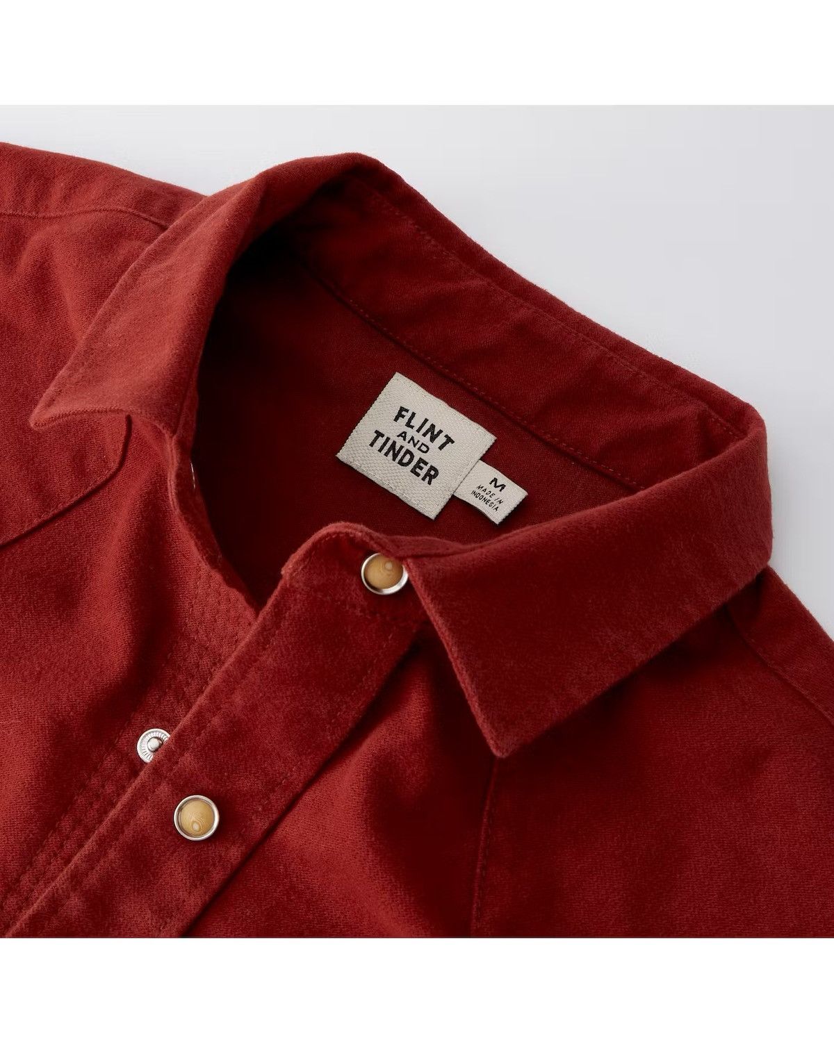 Flint And Tinder Moleskin Western Shirt in Fired Brick Size US M / EU 48-50 / 2 - 3 Thumbnail