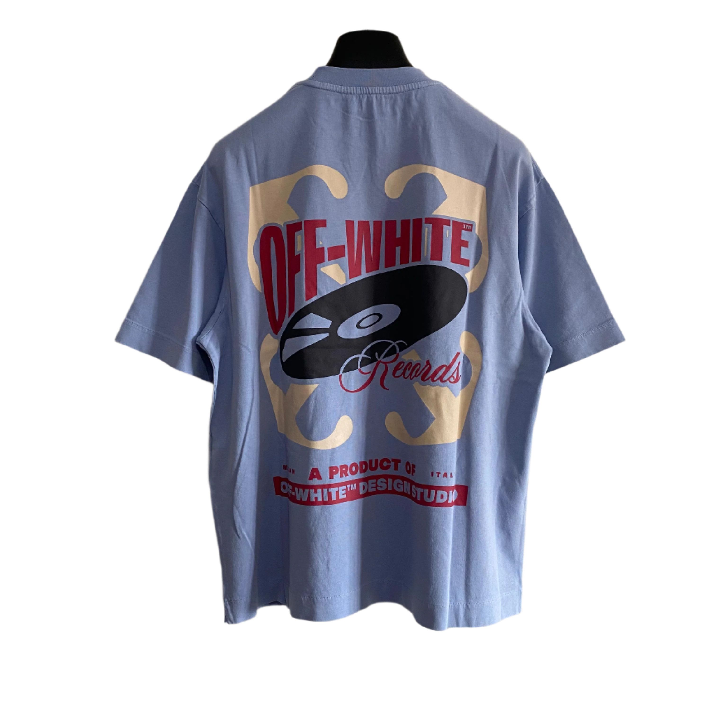 Off-White Blue Records Logo Oversized Skate T-Shirt Size US XXS / EU 40 - 1 Thumbnail