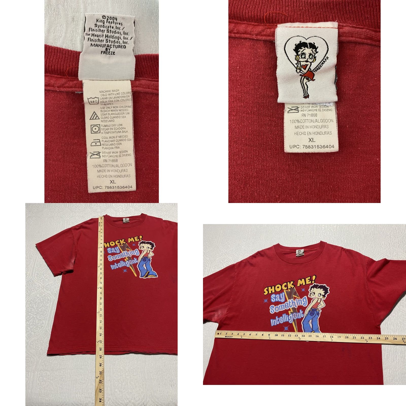 Vintage VINTAGE Betty Boop Shirt Mens XL Shock Me Say Something Intelligent Cartoon 2004 Size US XL / EU 56 / 4 - 8 Thumbnail