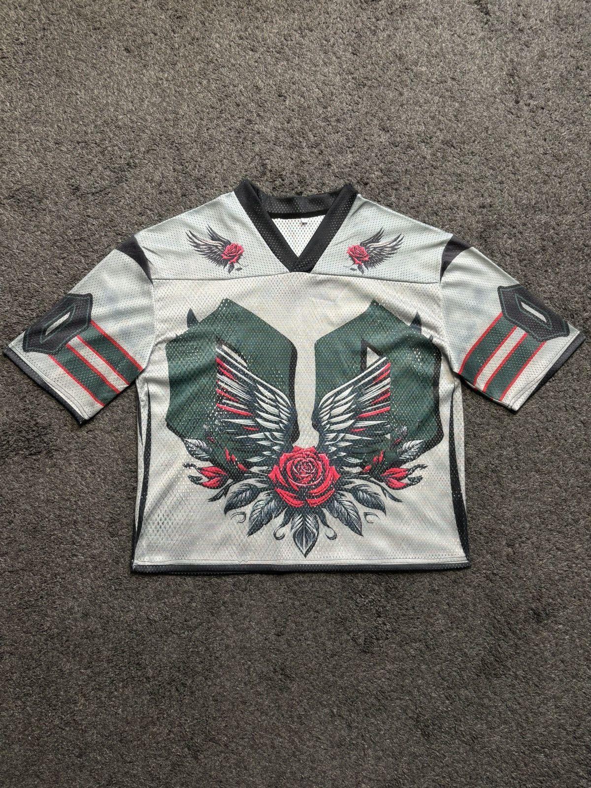 Japanese Brand Vintage style rare angelic roses 00 orison grey black jersey Size US M / EU 48-50 / 2 - 1 Thumbnail