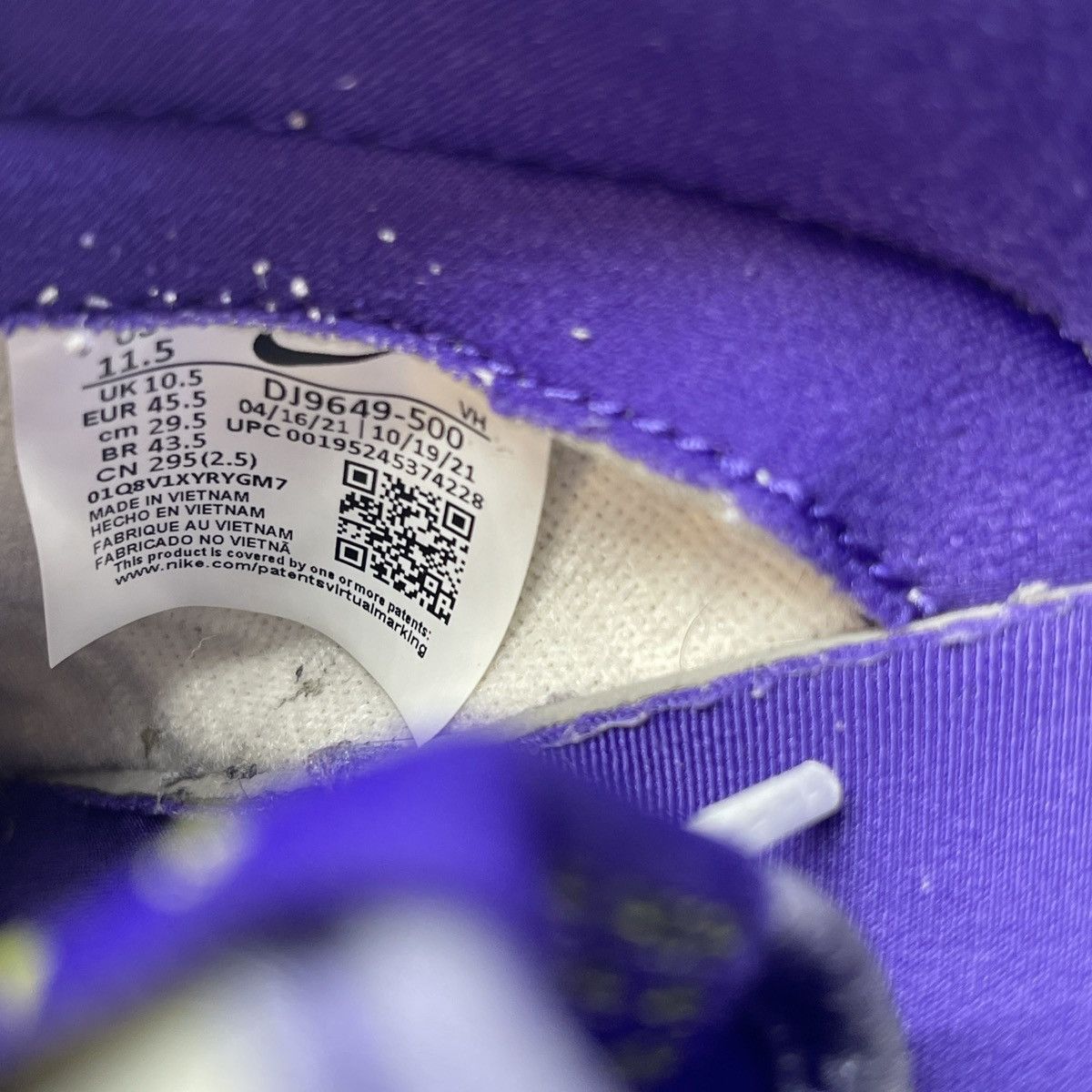 Nike Union la x dunk low passport pack court purple Size US 11.5 / EU 44-45 - 8 Thumbnail