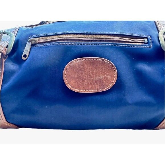 Vintage VTG Large Blue Duffle w/ Leather Blank Nameplate Size ONE SIZE - 2 Thumbnail