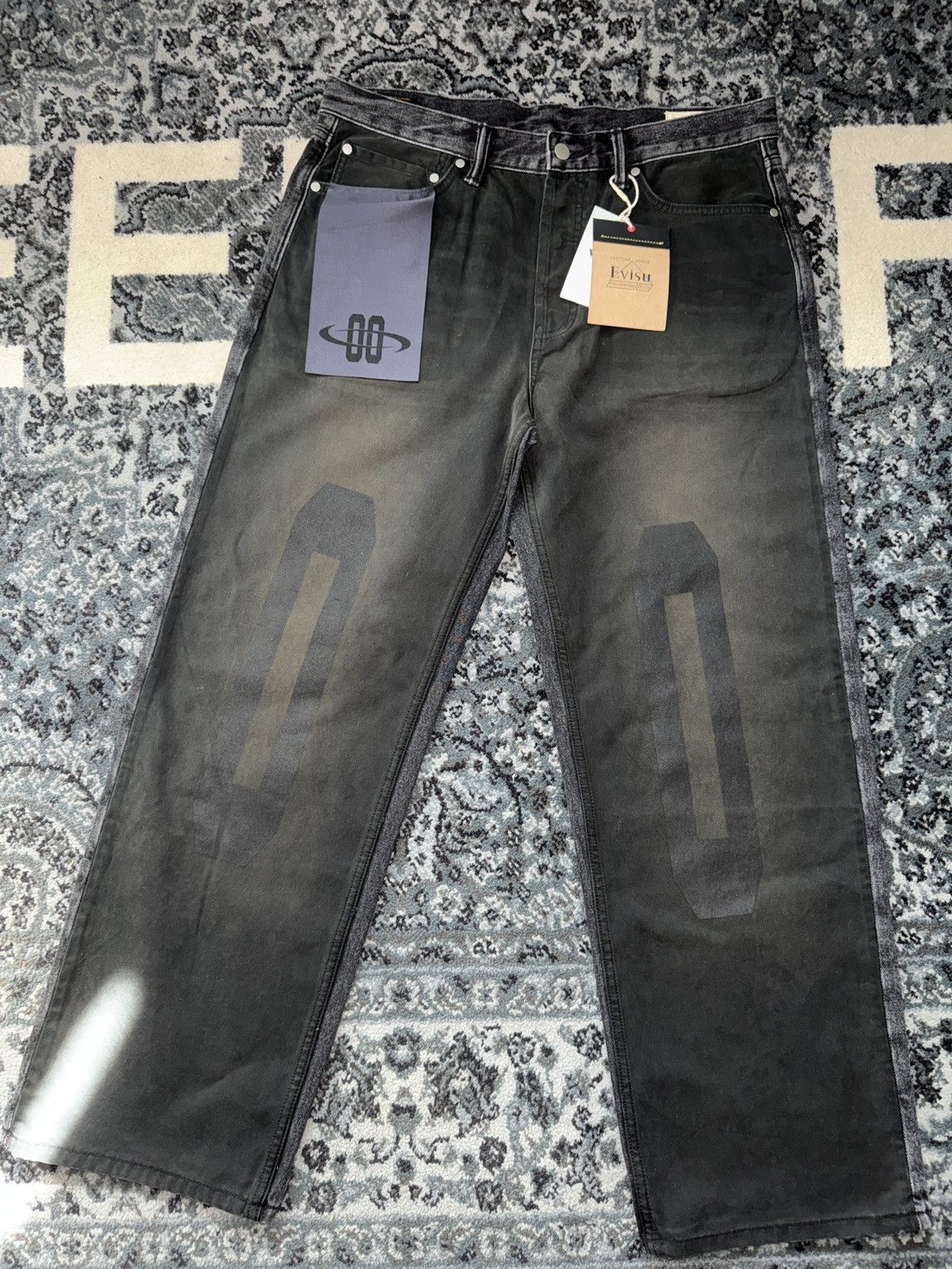 Pre-owned Evisu X Playboi Carti Evisu Opium Complexcon Exclusive Black Denim Jeans