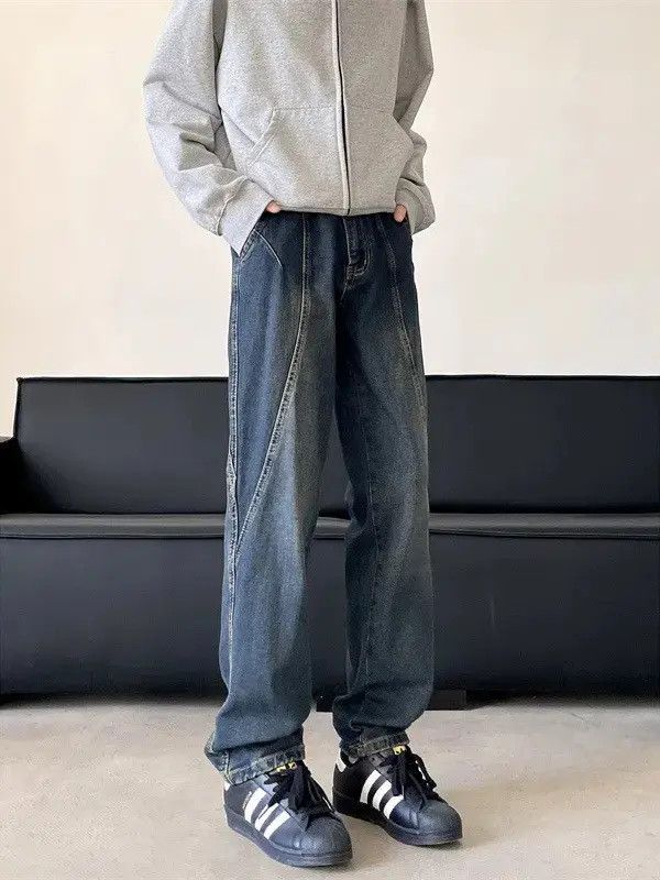 Japanese Brand Retro loose straight leg wide leg jeans Size US 32 / EU 48 - 3 Thumbnail