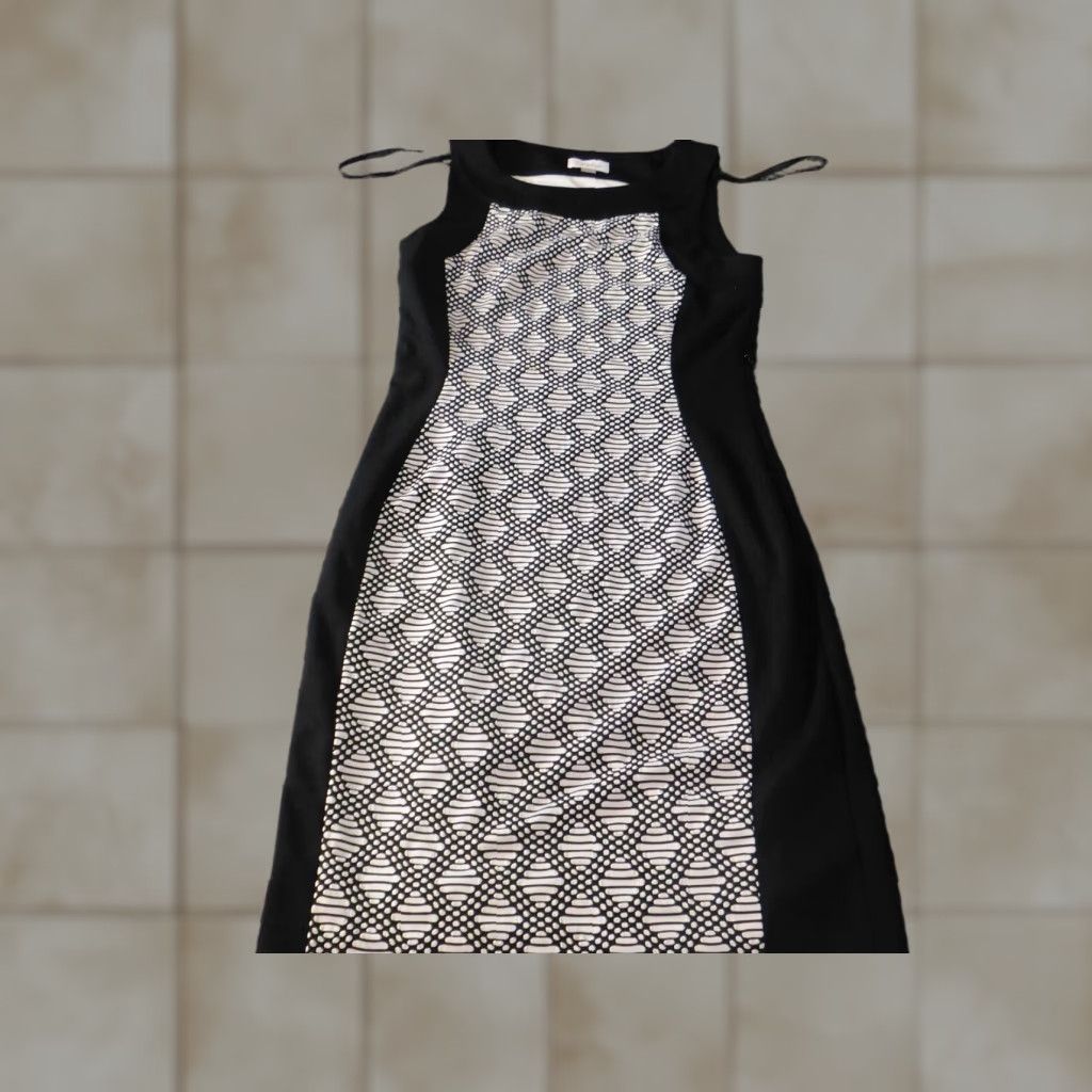 Calvin Klein Calvin Klein Womens Dress A-Line Zip Knit Polyester Plaid Gray 4 Short Sleeveless Crew Neck Casual Summer Size 27" / US 4 / IT 40 - 1 Thumbnail