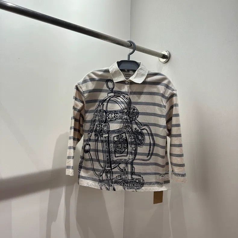 Hermes Hermes Striped print polo long-sleeve Size XXS / US 00 / IT 34 - 1 Thumbnail