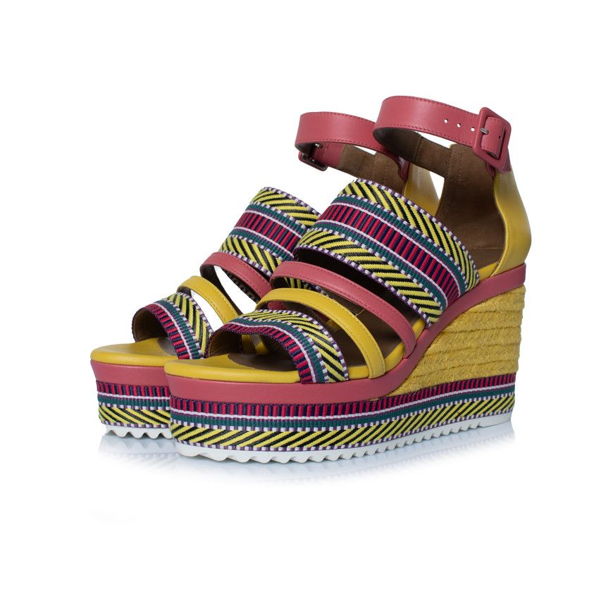 Hermes Hermes, Ines leather wedge sandals Size US 9 / IT 39 - 1 Thumbnail