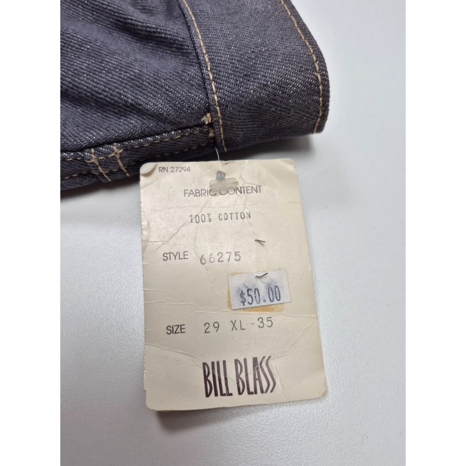 Bill Blass VTG Bill Blass Jeans Mens 29x35 Blue Straight Leg Denim Casual Slacks USA NWT Size US 29 - 4 Thumbnail
