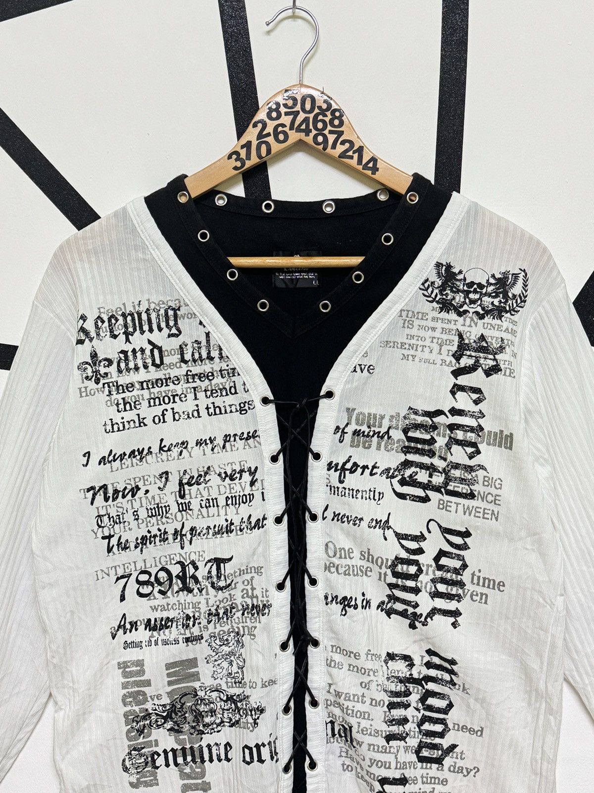Affliction Collins Poem Punkers Double Layer Neck Lace Up Size US M / EU 48-50 / 2 - 5 Thumbnail