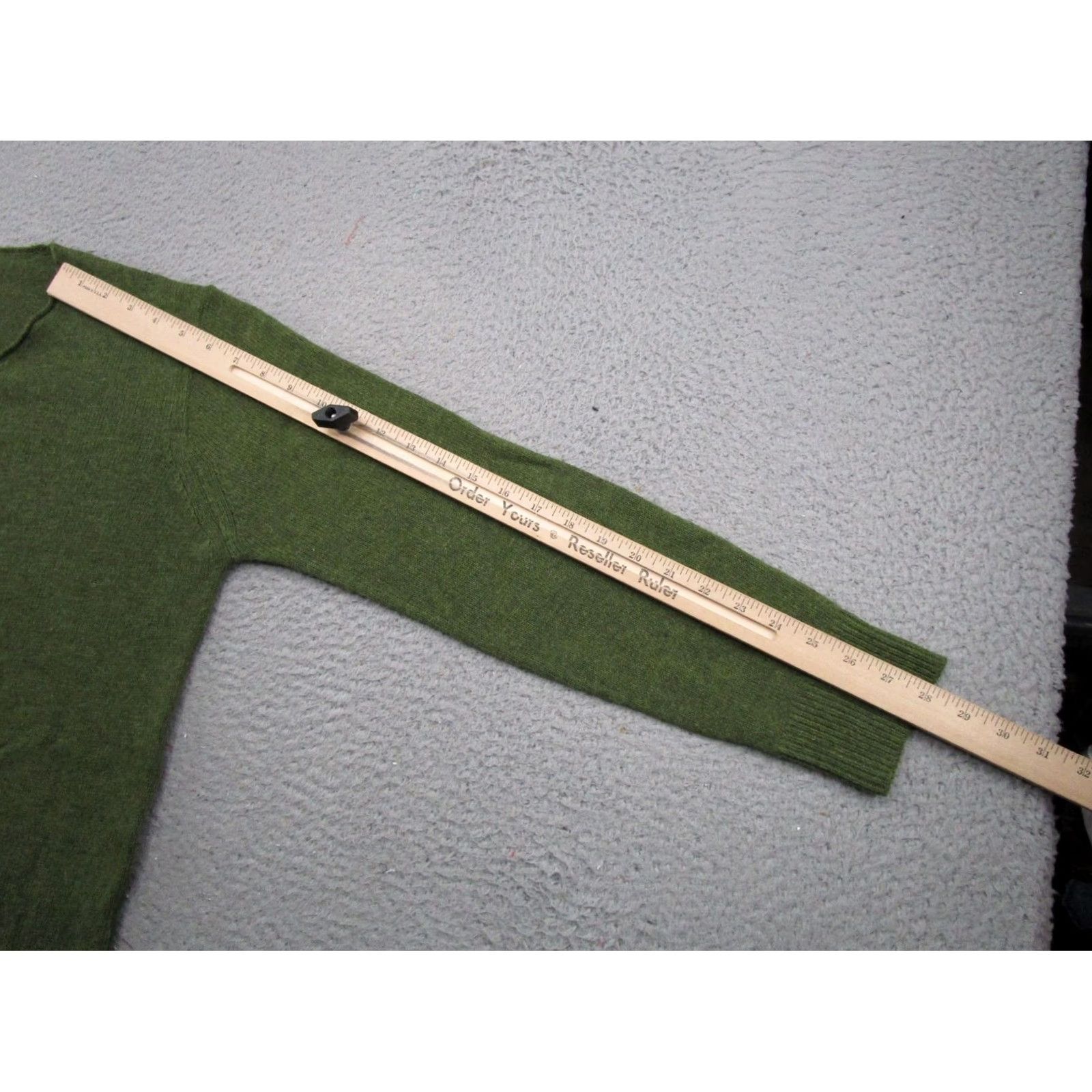 Vintage Heimish Sweater Shirt Womens Knit Lightweight V-Neck Wool Blend Green SZ M Size M / US 6-8 / IT 42-44 - 7 Thumbnail