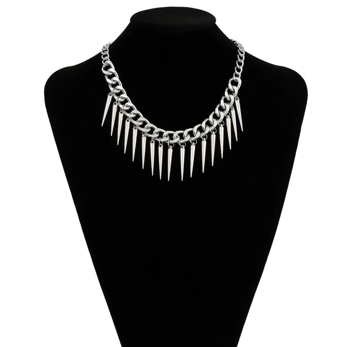 Jewelry Spikes Charm Metal Chain Necklace Size ONE SIZE - 1 Thumbnail