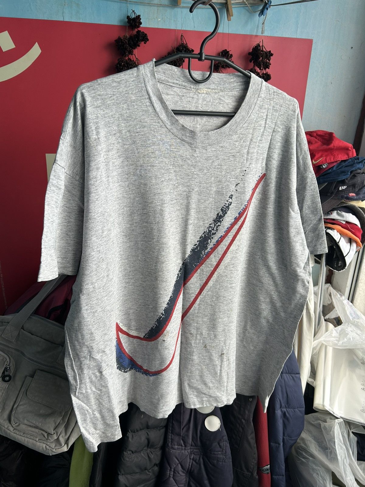Nike × Vintage Nike Vintage Big Logo Graphic Print Rare Item Oversized Size US XL / EU 56 / 4 - 3 Thumbnail