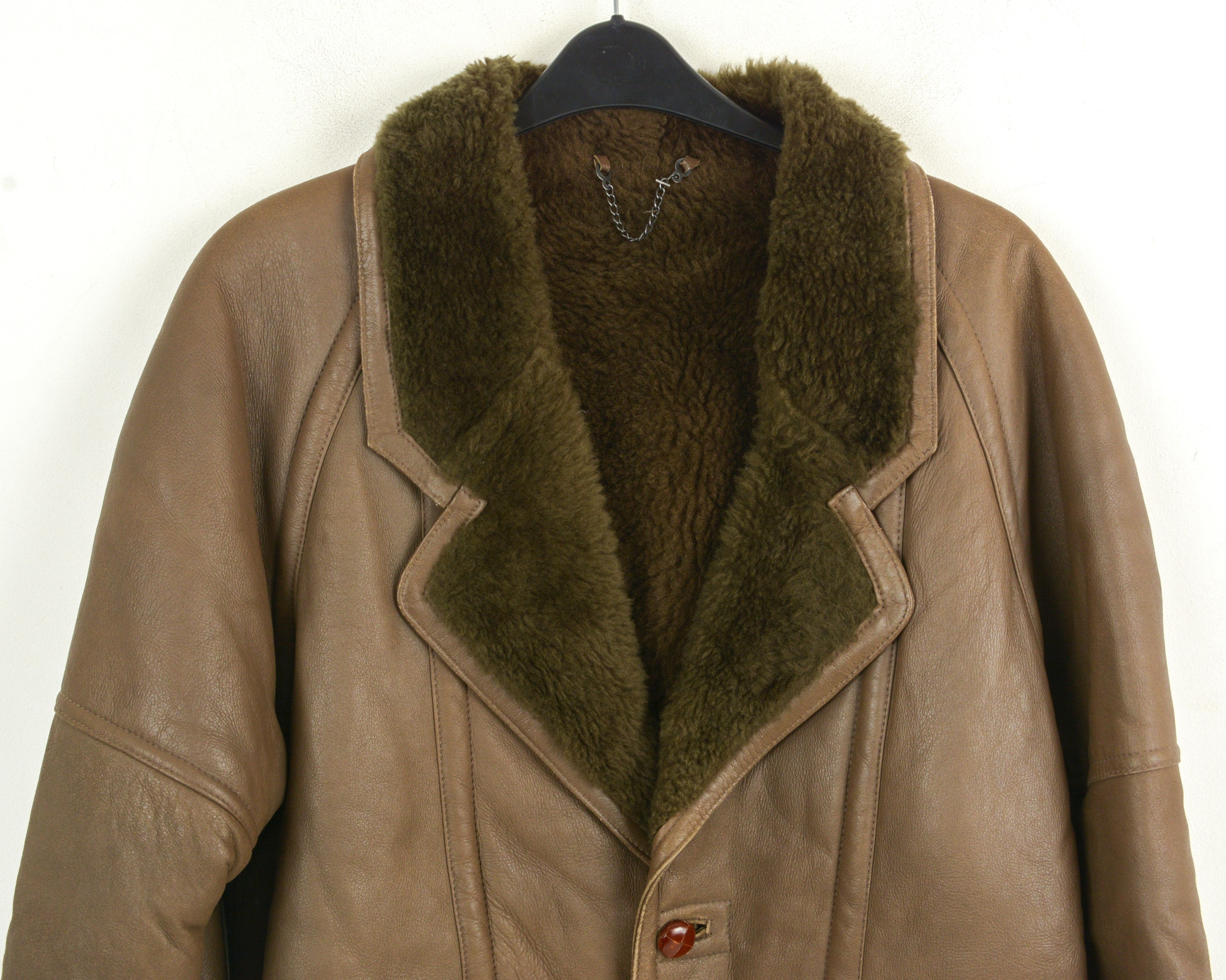 Shearling UK 38 US Sheepskin Leather Sherpa Coat Jacket EU48