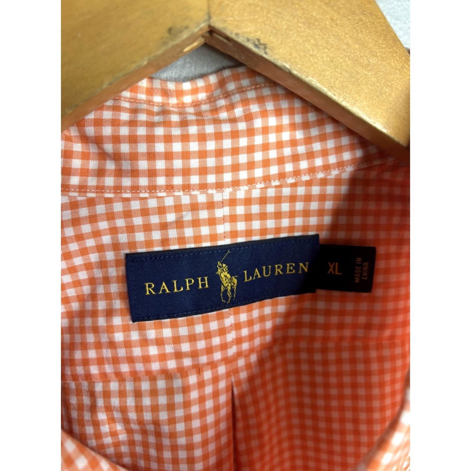 Ralph Lauren Ralph Lauren Shirt Mens XL Orange White Gingham Button Down Long Sleeve Pony Size US XL / EU 56 / 4 - 3 Thumbnail