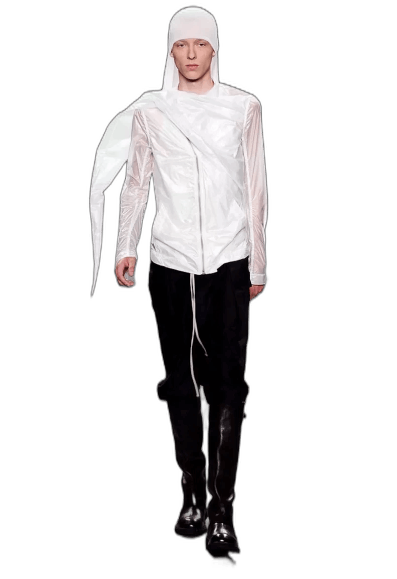 Rick Owens rick owens white collar jacket with ties Size US S / EU 44-46 / 1 - 1 Thumbnail